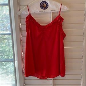 Red ruffle tank top